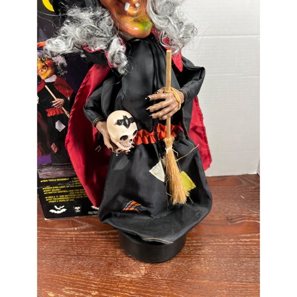 Vintage Rock And Roll Animated Halloween Witch Decoration With Sound Effects & M - Picture 3 of 5